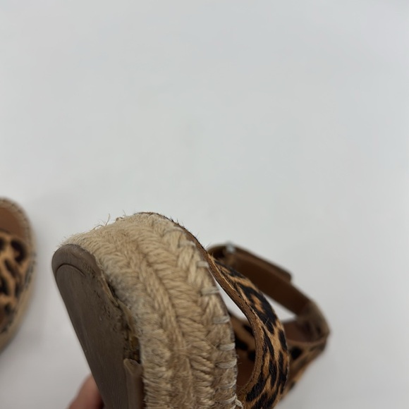 Franco Sarto Camera Calf Hair Leopard Print Espadrilles Wedge Sandals - Picture 9 of 16